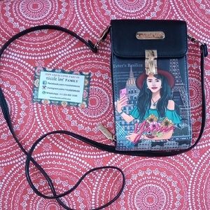 Nicole Lee Black and Blue Crossbody Bag